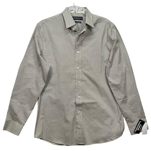 Nick Graham Mens Stretch Modern Fit Long Sleeve Button-Up Shirt M Geometric - Picture 2 of 11